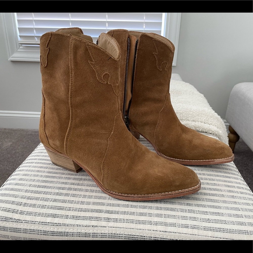 Free People Tan Suede Cowboy Boot